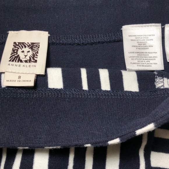 Anne Klein Striped Skirt, Navy & White - Picture 6 of 6